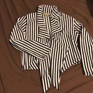 Black and white blazer